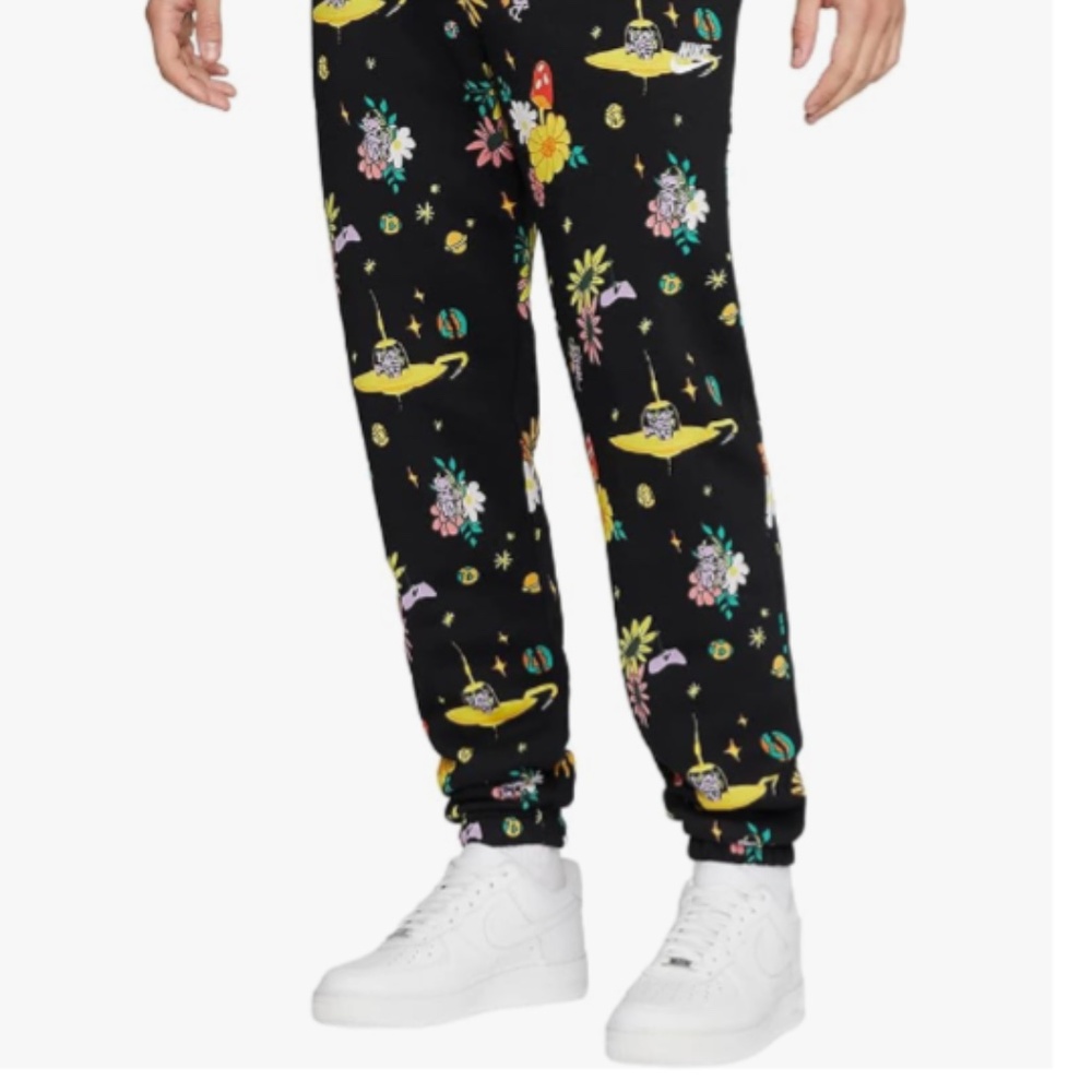 Nike Sportswear Club Fleece Printed Jogger Size S Men Pants Black DQ3510-010
